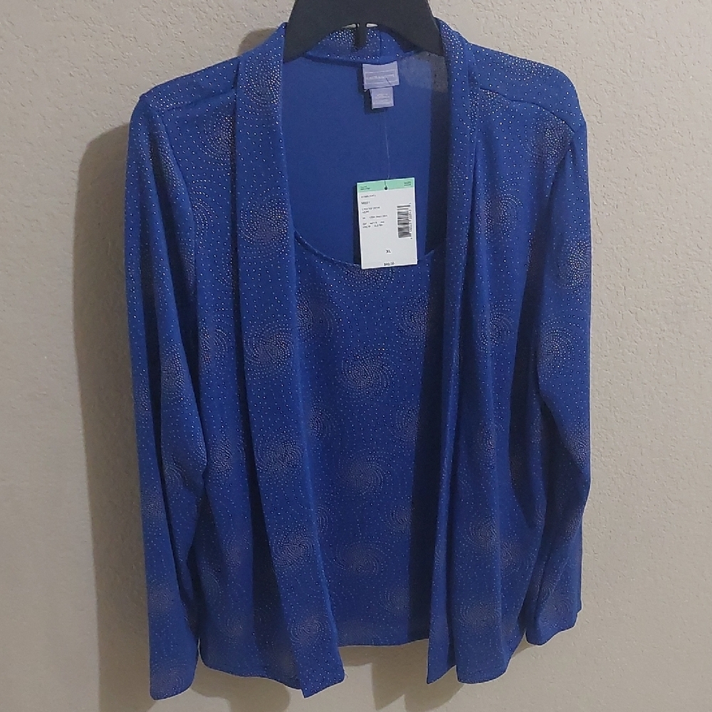 Laura Scott Blue Women's Sweater And Tank Set